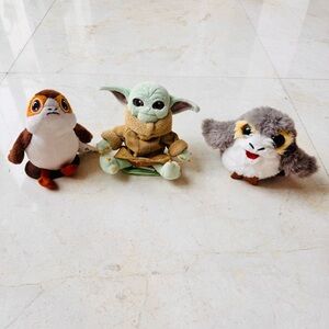 Star Wars Magnetic shoulder Plush Toy Set Porg Grogu